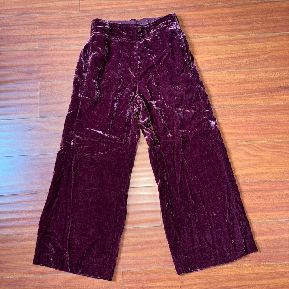 Velvet Wide-Leg Pants
